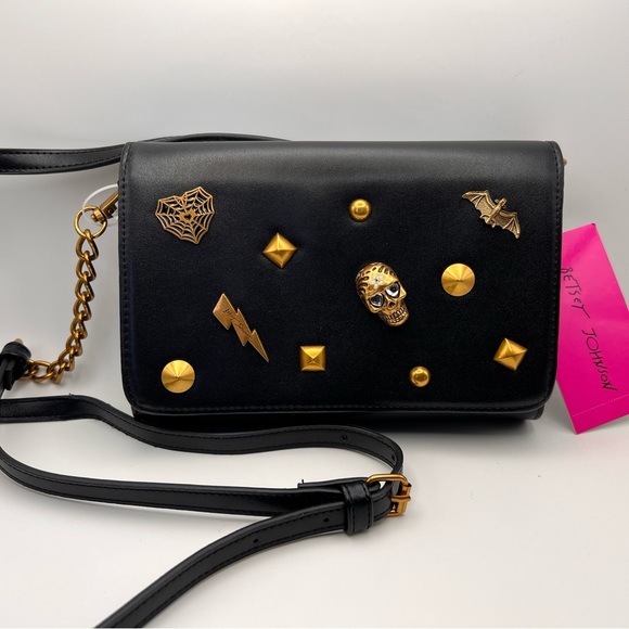 Betsey Johnson Handbags - Betsy Johnson Black and Gold Embellished Women's Bag